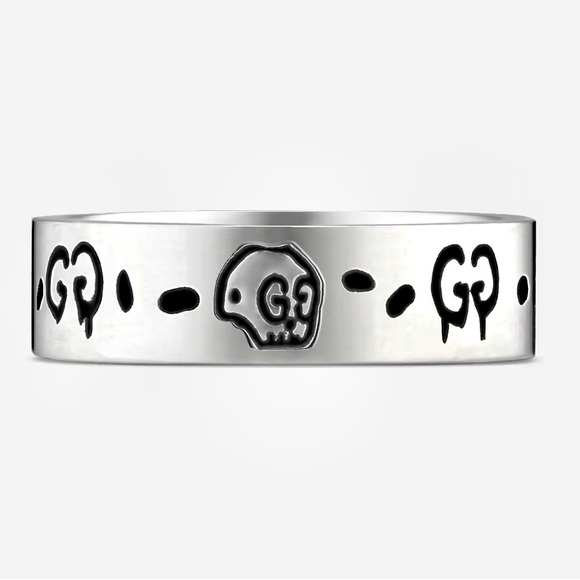 AUTHENTIC NWT - Full Inclusion Gucci Silver Ghost Ring w/ Duster & Box - Picture 4 of 6